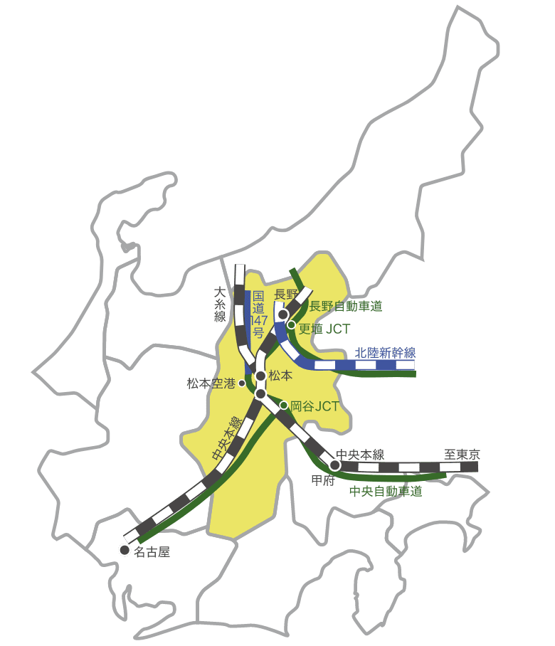 アクセスマップ 長野県地図